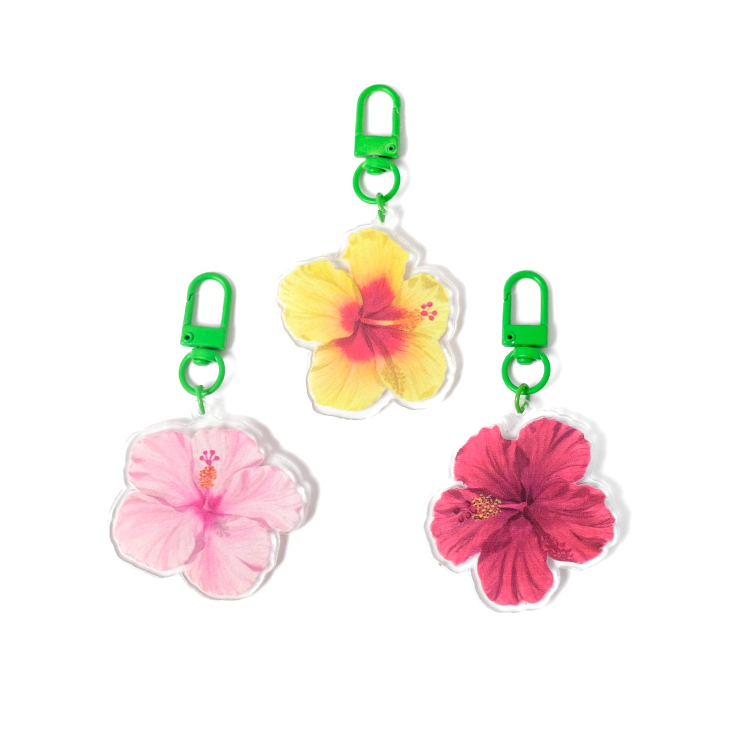 Summer Hibiscus Keychains
