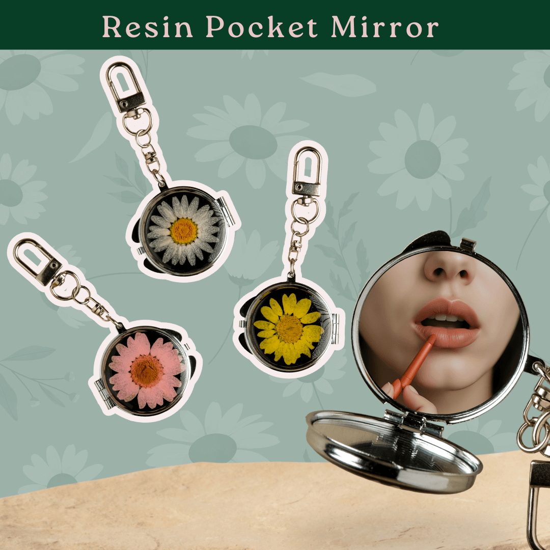 Forever Daisy Pocket Mirrors Round Heart Shapes - Image 1