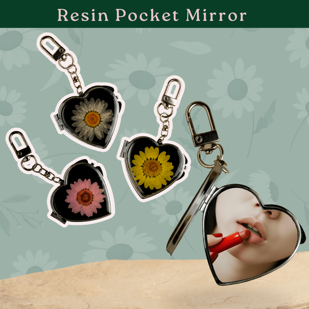 Forever Daisy Pocket Mirrors Round Heart Shapes - Image 2